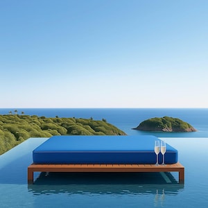 Sunbrella Full Double Mattress Cover for Outdoor Daybed Swing - Multiple Colors Available White Natural Flax Taupe Beige Navy Black Sapphire