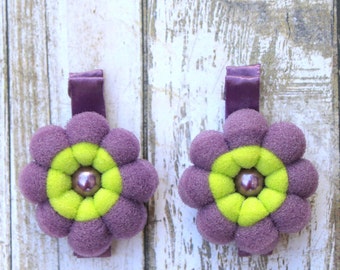 Floral Hair Clips for girls * Purple Flower Hair Clips * Girls Hair Accessory