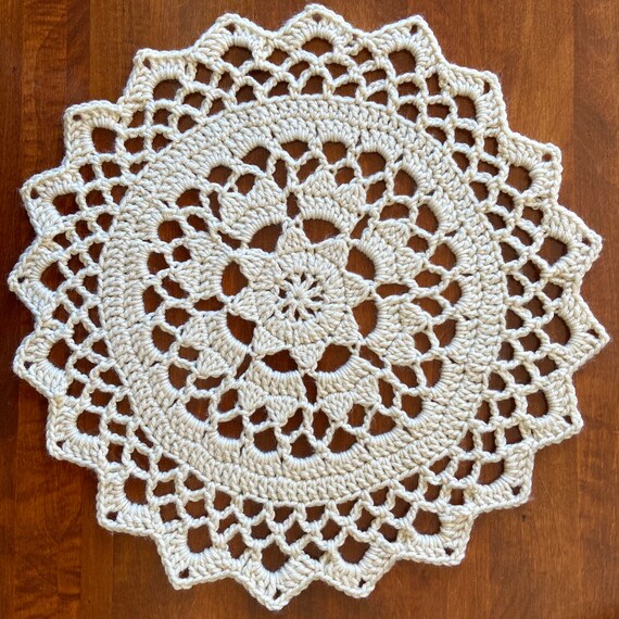Crochet Doily Crochet Placemat Crochet Mandala Crochet Etsy