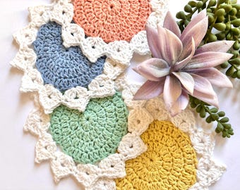Crochet coasters, Table Decor, Coffee Coasters, Coaster Set