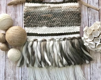 Woven Wall Hanging, Boho Nursery Decor, Driftwood Tapestry