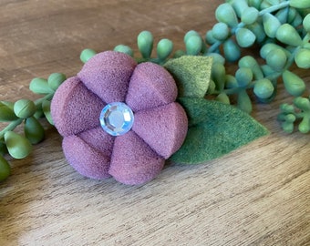 Hair Clip For Girls, Girls Hair Clips, Girls Hair Accessory, Purple Hair Clip, flower hair clip, purple flower hair clip, puffy flower