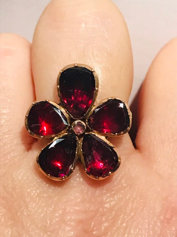 Victorian flat cut garnet ring#victorian ring#anti
