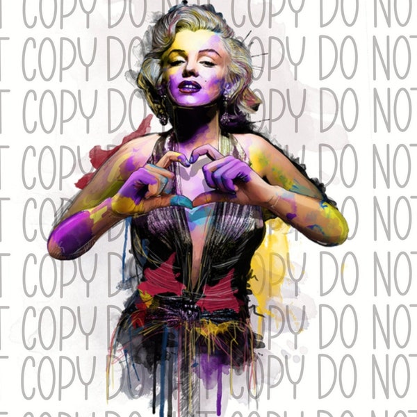Marilyn Monroe Pop Art Transparent PNG Digital Art Download Only Sublimation Design- Large Clear Transparent Image
