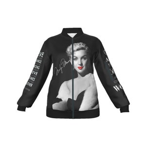 Marilyn Monroe signature Classic Bomber Jacket for Women/women's Bomber ...