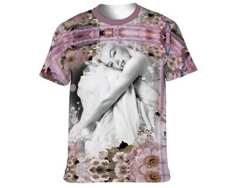 Marilyn Monroe Fantasy Print Unisex T-Shirts/Marilyn Monroe Tees/Marilyn Monroe Shirts  - Pink Flowers