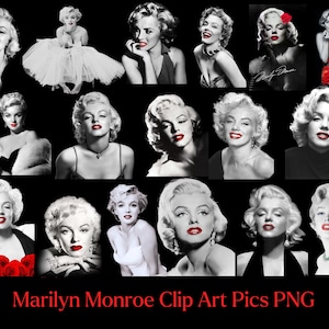 Marilyn Monroe Clipart HUGE Pack Sublimation  PNG  For Stickers, T-Shirt, Mugs, Projects, Tumblers/arilyn Monroe Stickers