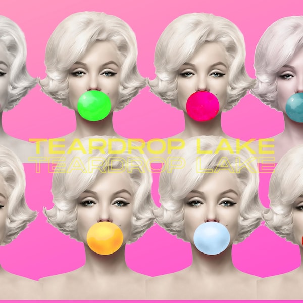 Marilyn Monroe Bubblegum Giant Color Pack Clip Art /Sublimation Design/Marilyn Bubblegum PNG Indiviudal Transparent Background