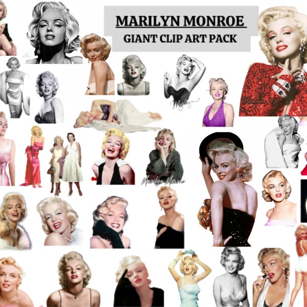 Marilyn Monroe Clipart HUGE Pack Sublimation  PNG  For Stickers, T-Shirt, Mugs, Projects, Tumblers/Marilyn Monroe SVGMarilyn Monroe Stickers