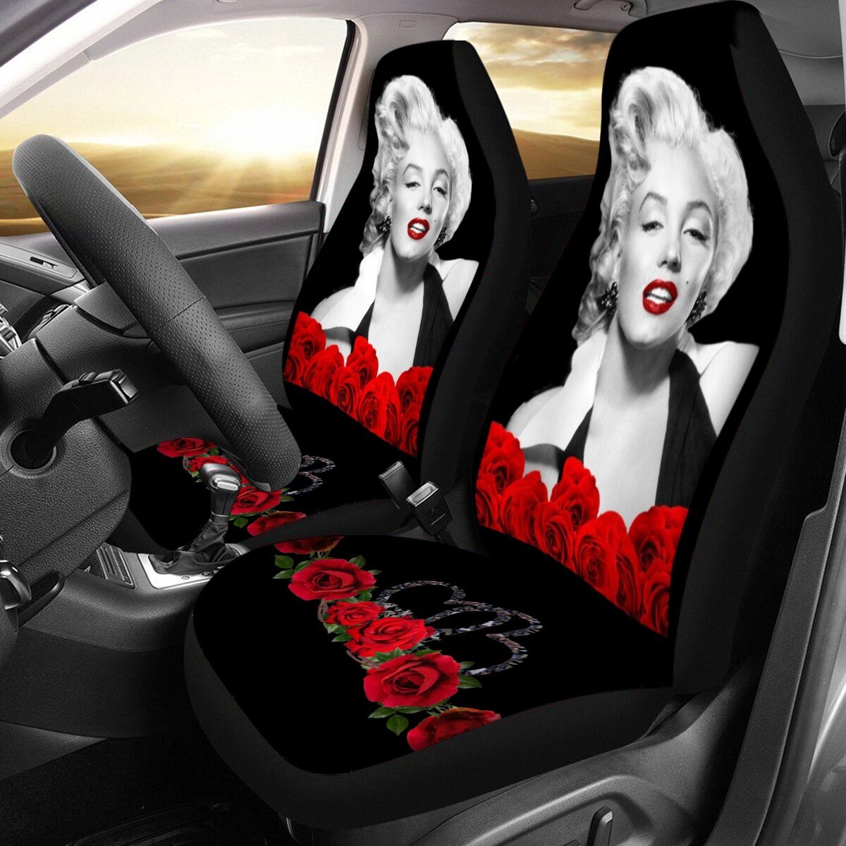 Marilyn Monroe red Flowers Car Seat Cover Etsy