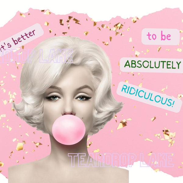 2 Hot Pink Bubblegum Marilyn Monroe Transparent Clipart Sublimation Graphic Download PNG/SVG Marilyn MonroeMarilyn Monroe Stickers