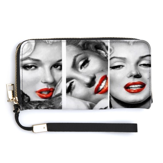 Beautiful Marilyn Monroe Faux Leather Wallet Credit Card Holders Money  Organizer Zipper Purse Wristlet Handbag