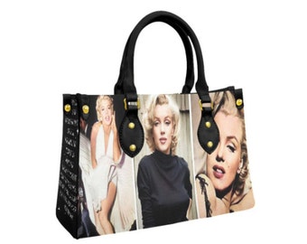 Marilyn Monroe "Collage" Vegan Leder Geldbörse Umhängetasche Handtasche/ Eigenschaften Marilyn ""I believe..."-Zitat!"