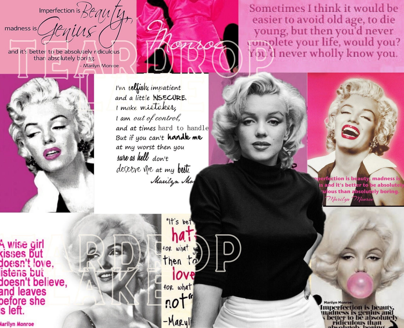 Marilyn Monroe Wallpaper Squares Tumbler Clip Art Digital - Etsy