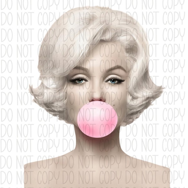 Marilyn Monroe Bubblegum Large HIGH-Resolution Transparent PNG/SVG  Digital Download/Sublimation Design/
