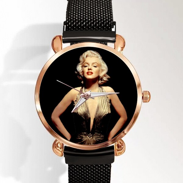 Prachtig Marilyn Monroe uniek quartz polshorloge voor dames met magnetische gesp!