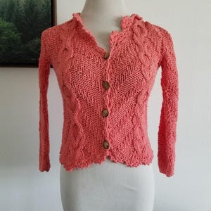 Salmon Knit Sweater - Etsy Salmon Knit Sweater - Etsy