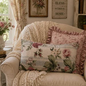 Vintage / Französischer Landhausstil / Shabby Chic Stil Rosen-Dekokissen
