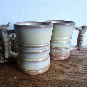 Pair (2) of Vintage Frankoma Pottery Coffee Tea Mugs 8oz