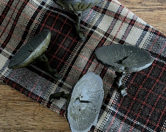 Set of (4) Vintage Victorian Cast Iron Metal Floral Candle Salvage Pieces