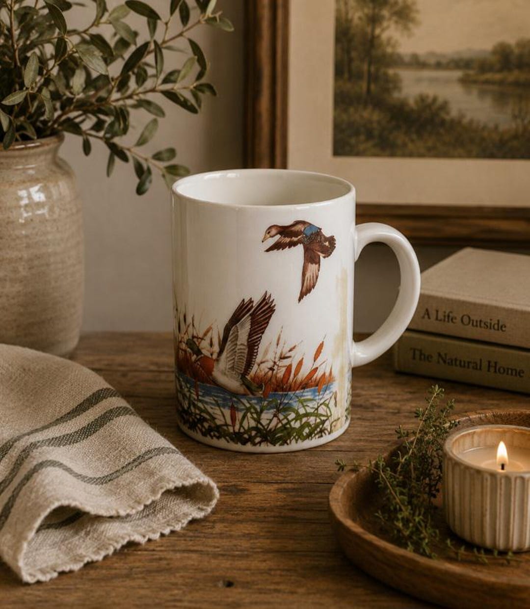 Vintage MCM Otagiri Japan Coffee Tea Mug Cup W/ Mallard Ducks