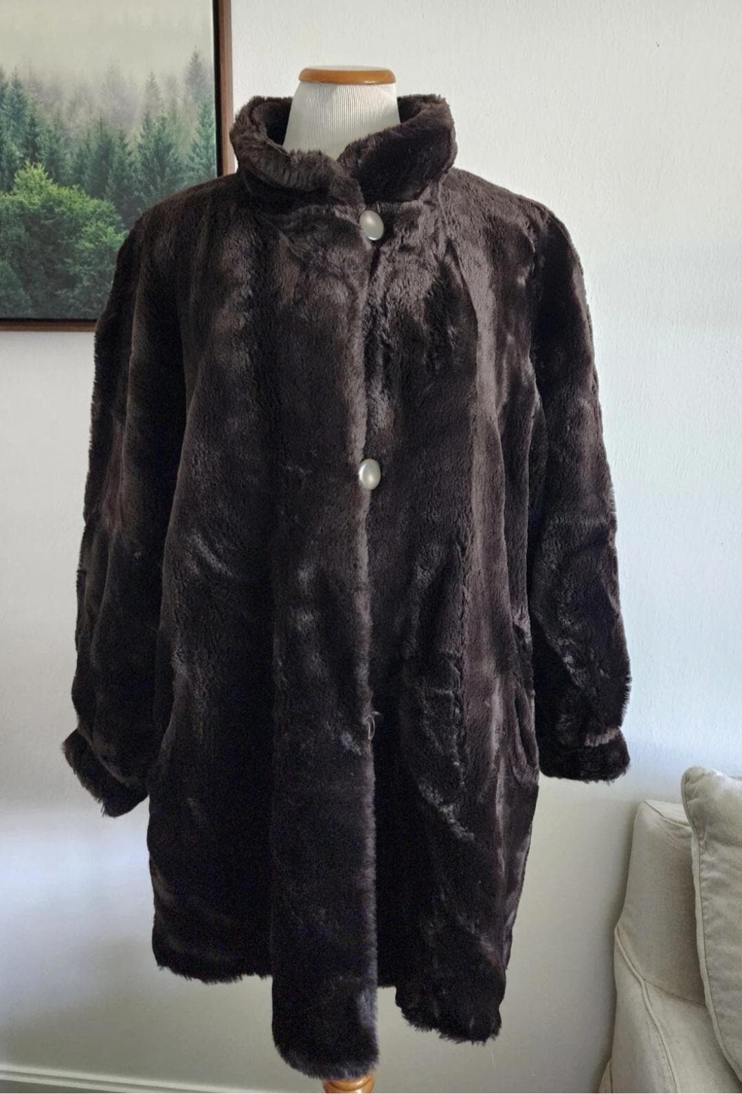 Vintage J Percy Marvin Richards Women's Faux Brown Fur Long