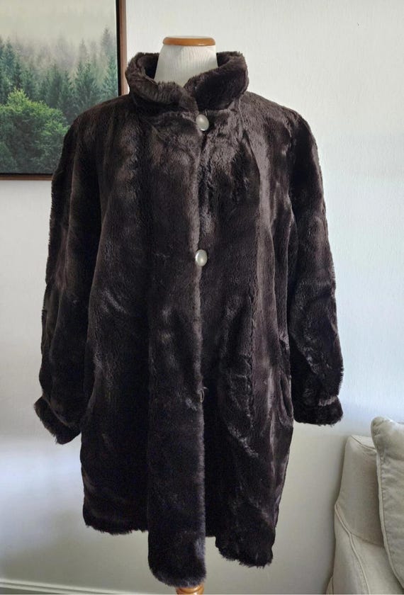 Vintage J Percy Marvin Richards Women's Faux Brown Fur Long
