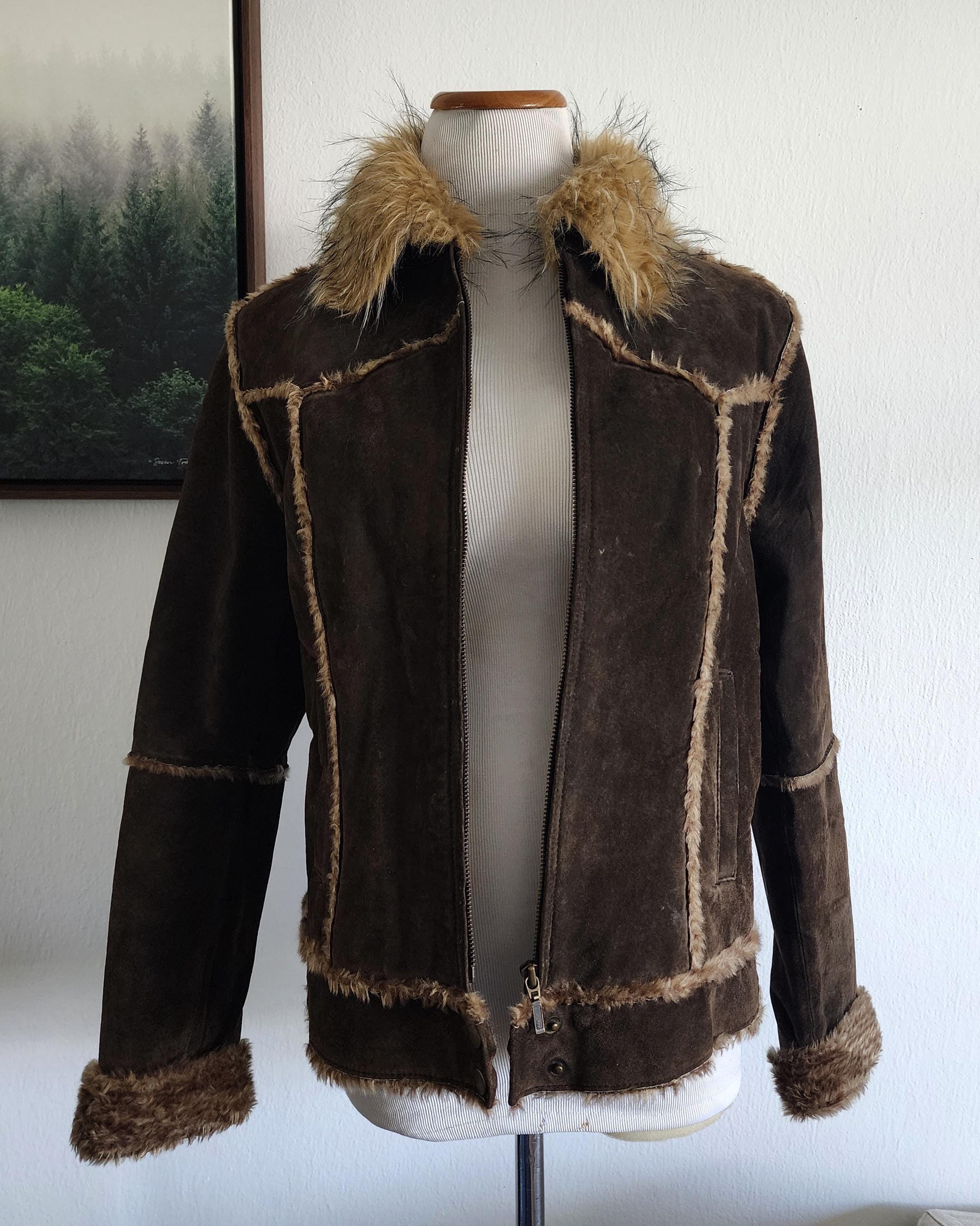 Vintage Women's Mixit Jacket Coat Dark Brown Genuine Leather W