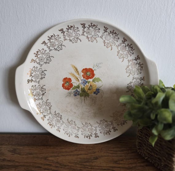 Vintage the French Saxon China Co 22K Gold Lace Floral Serving