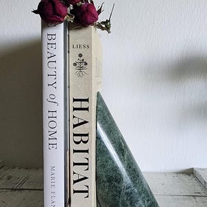 Vintage Green Italian Marble Stone Bookend Door Stopper Statue