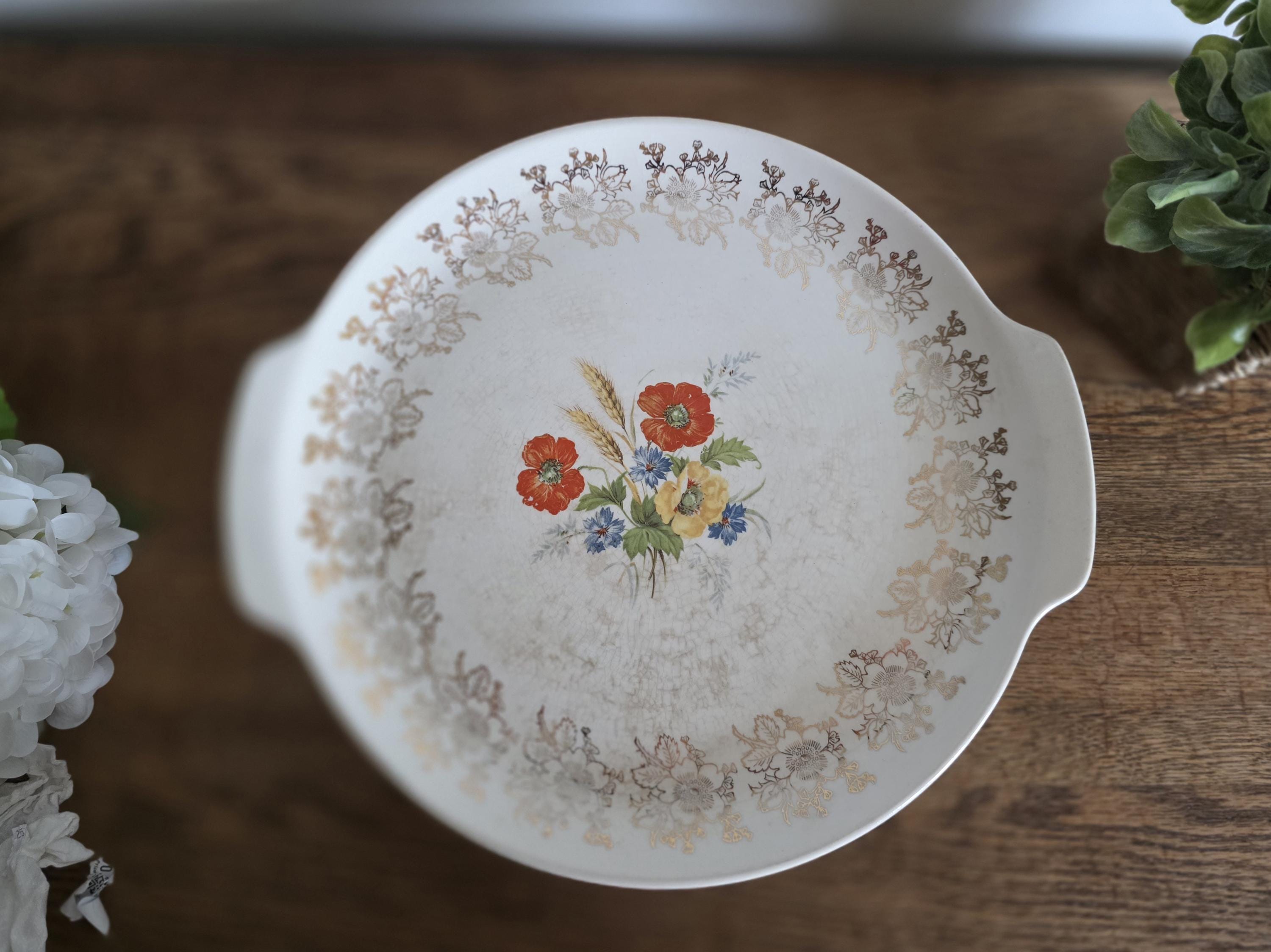 Vintage the French Saxon China Co 22K Gold Lace Floral Serving