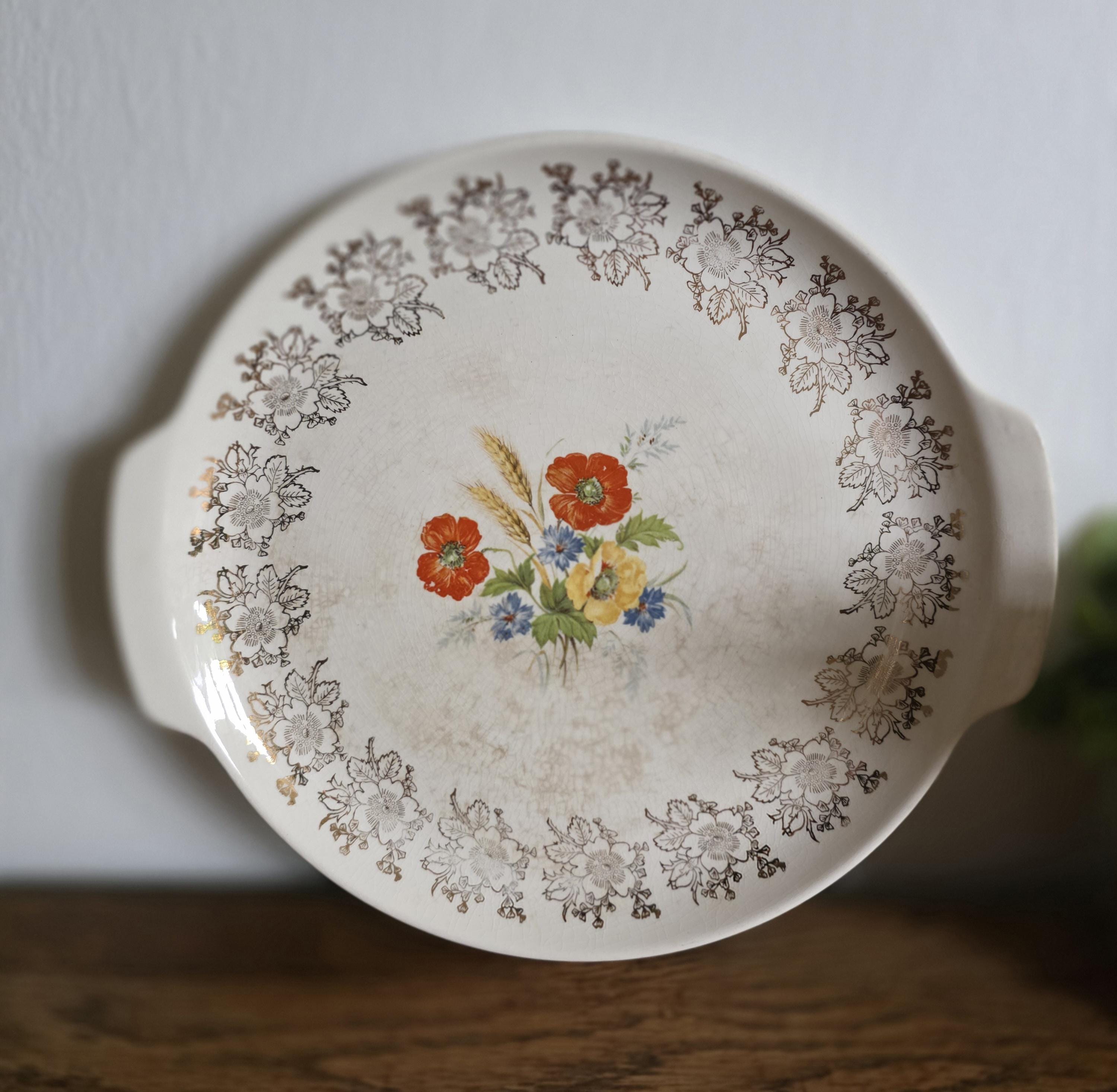 Vintage the French Saxon China Co 22K Gold Lace Floral Serving