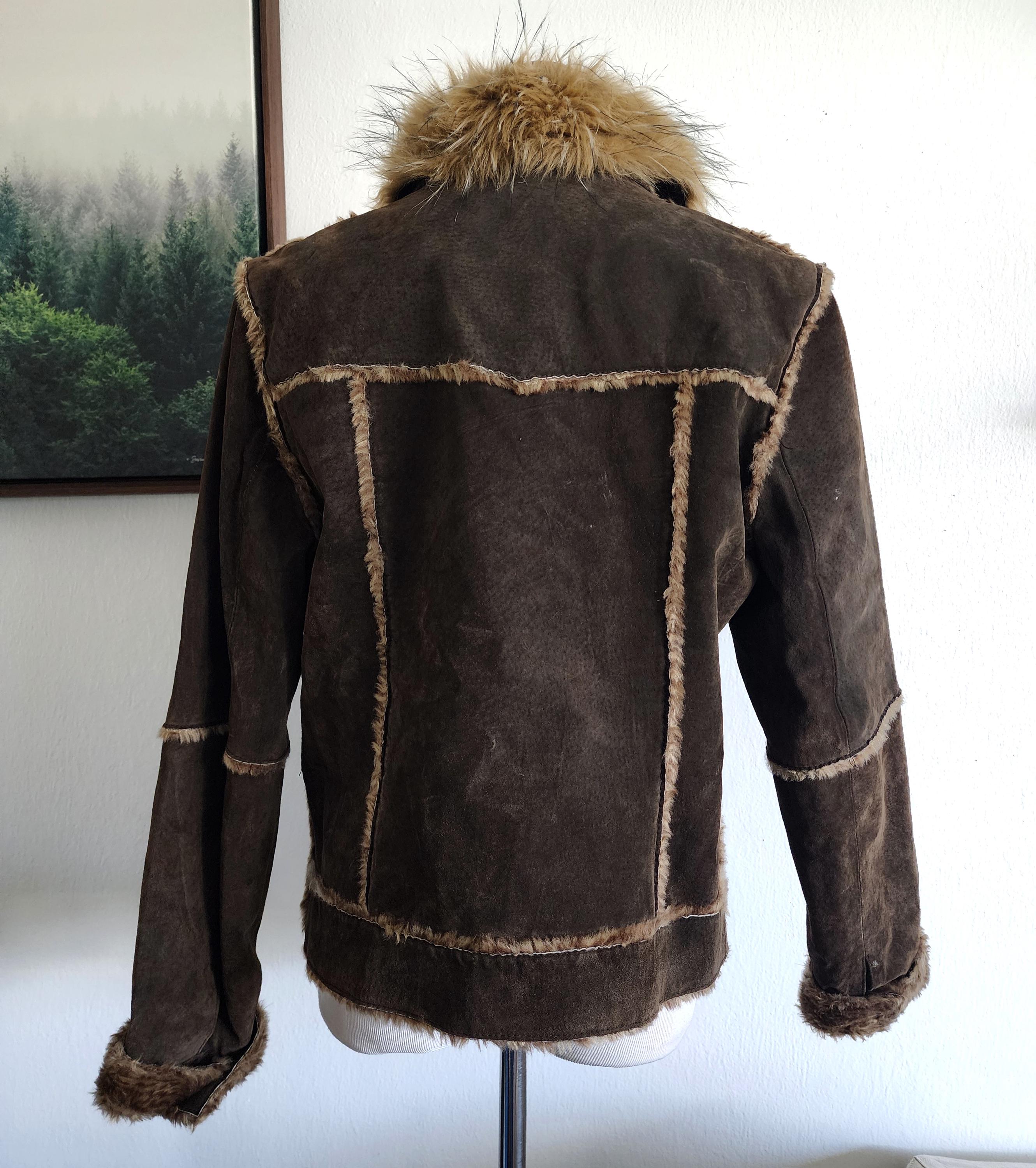 Vintage Women's Mixit Jacket Coat Dark Brown Genuine Leather W