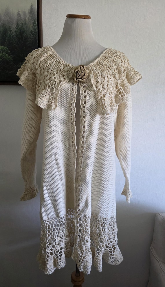Vintage Lacy Afternoon by Shell Kepler Knit Crocheted Metallic