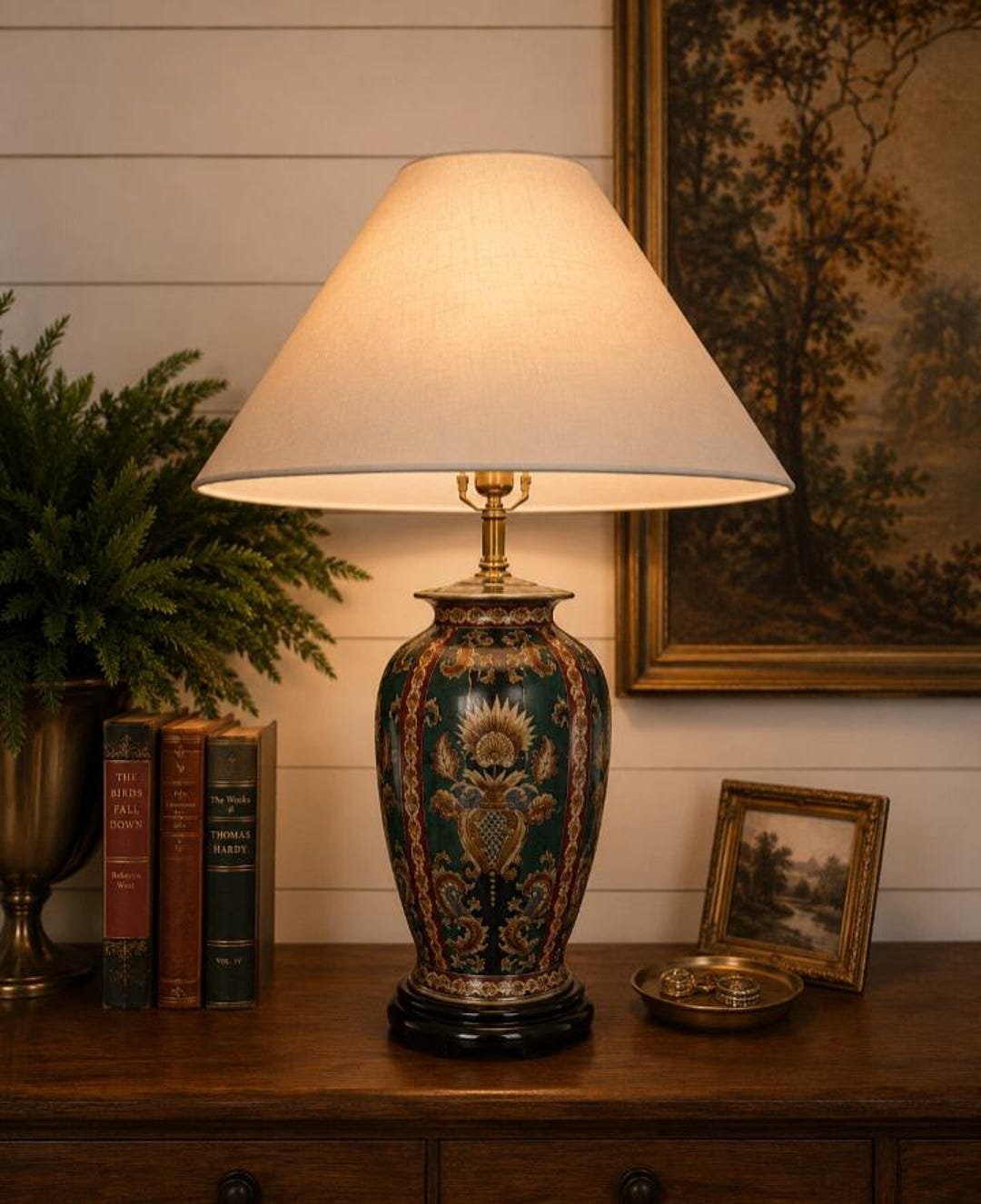 Vintage Berman Chinoiserie Ginger Jar Moody Style Handpainted