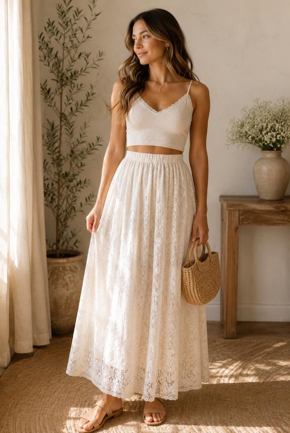 vintage cream floral maxi dress Carefree Fashions Boho / Cottagecore 70s Women's Lace Size S/M Belle dress Size:E Regular Bump-friendly Dress Shona Joy La Lune this lace maxi dress