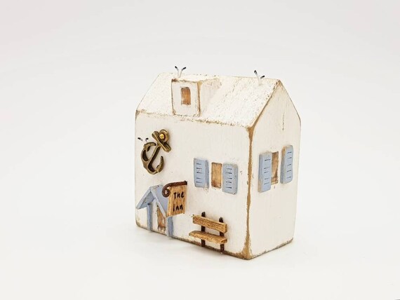 Coastal Cottage Little Wooden House Seaside Village Pub Etsy