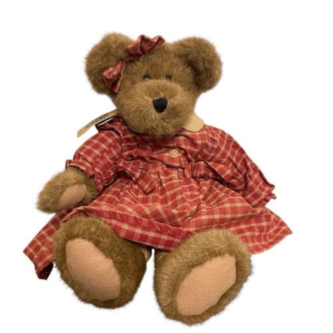 Boyds Bears Archive Collection Brown Teddy Bear Red Checkered