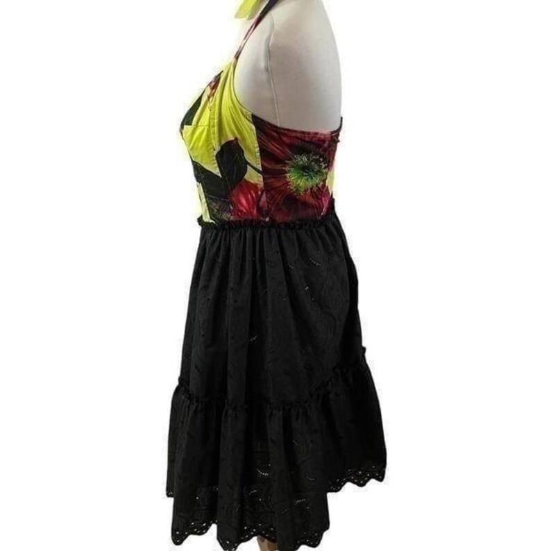 Vintage Y2K Anthropologie Le Shack By Tracy Feith Floral Halter Dress Size 6 image 4
