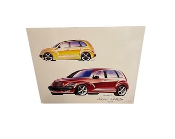 Chrysler PT Cruiser Signerad Konceptkonst Litografi Bryan Nesbitt Ed 21/25 Vintage
