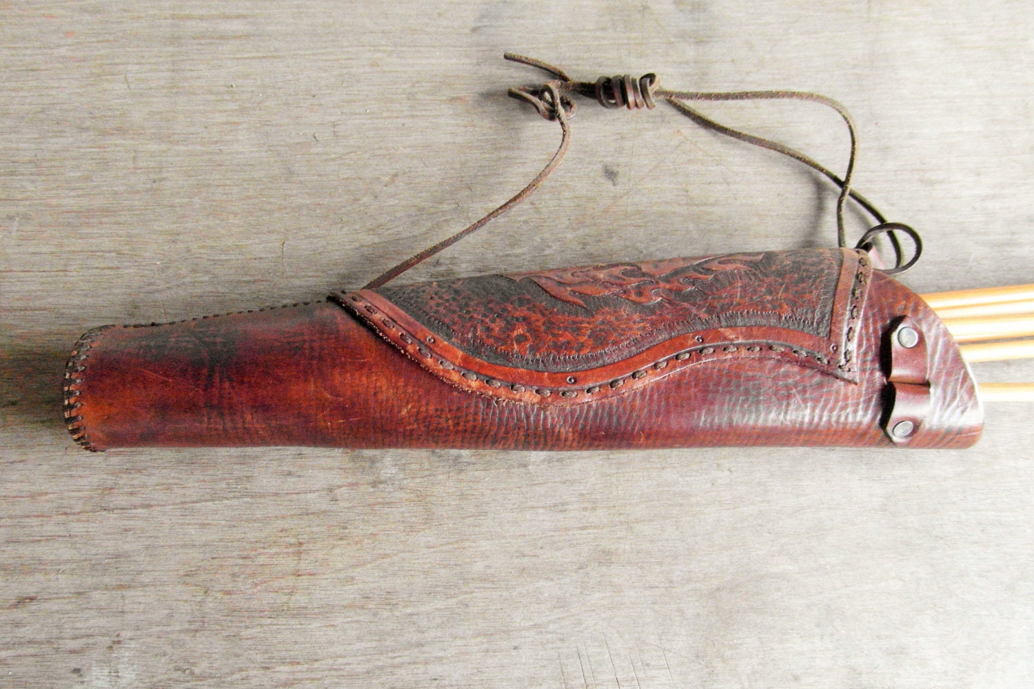 Archery Quiver Leather Quiver Archery Accessories Flaming Etsy