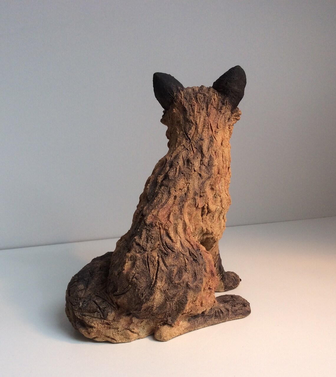 Sitting fox ceramic sculpture. Original stoneware art. One of | Etsy