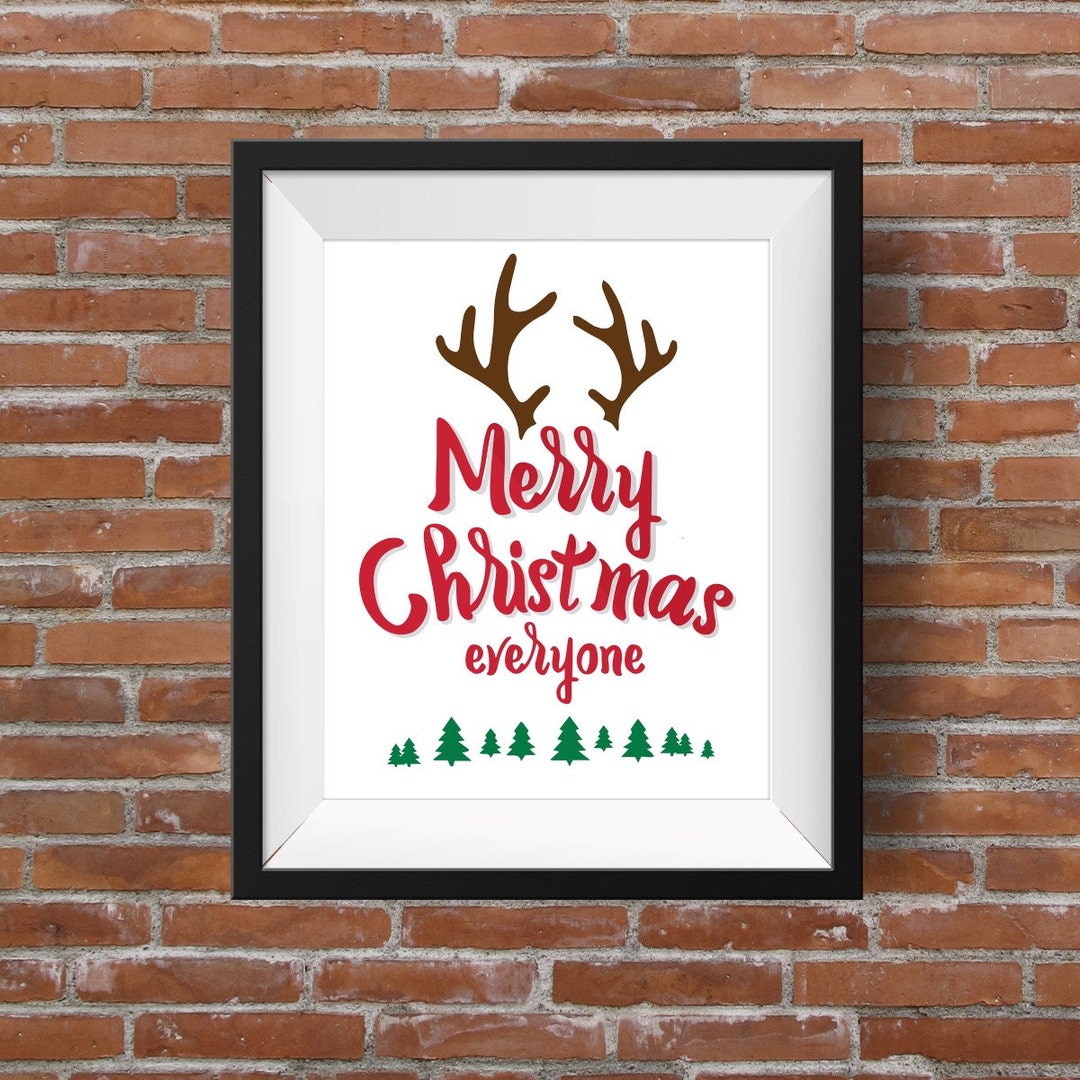 DIY Christmas Printable Christmas Sign Printable Merry - Etsy