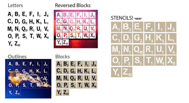 Letter Cutout Scrabble EPS Scrabble Cut File Scrabble Tiles SVG Scrabble Scrapbook Letter Stencils Cricut Scrabble Stencil SVG File