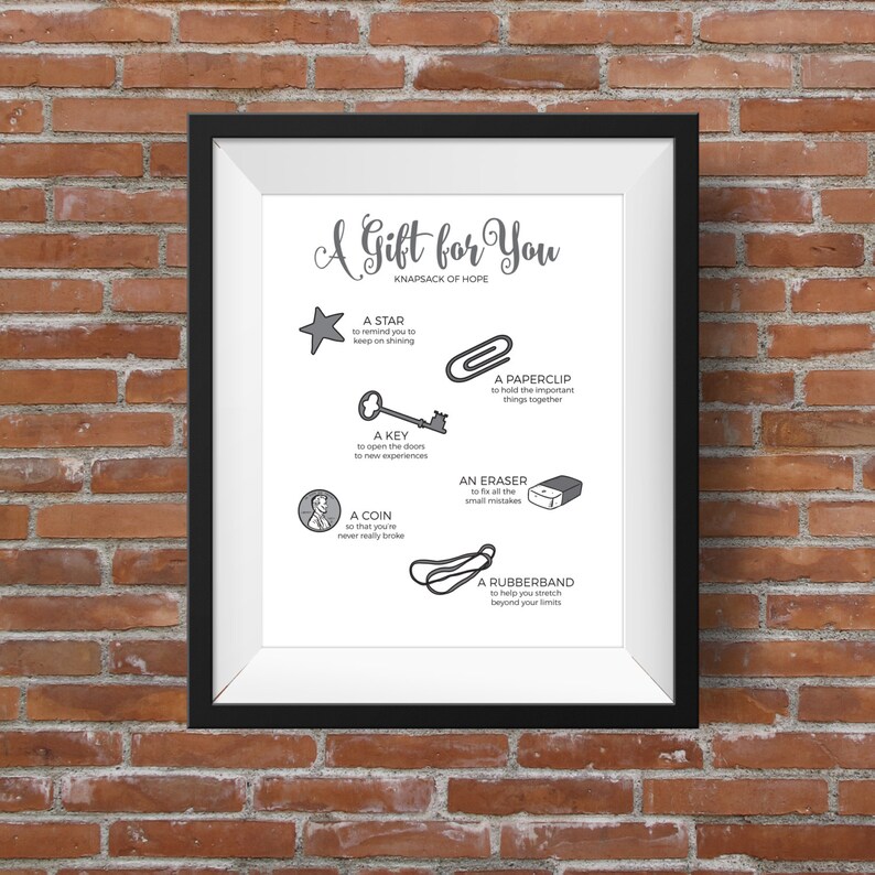 Knapsack of Hope, Printable Tags, Going Away, Gift for Coworker, Gift