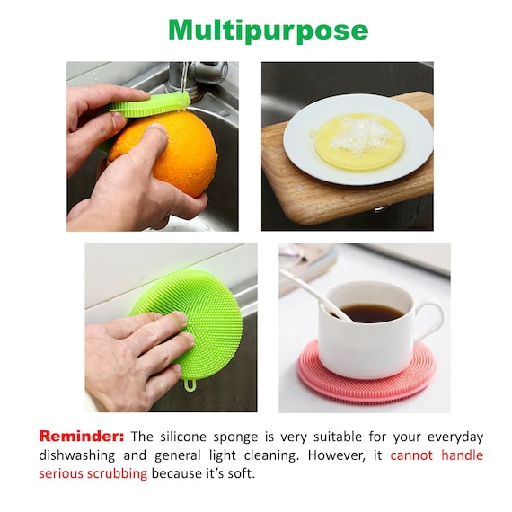 Cleaning Scrub Sponges For Kitchen, Dishes Washing Sponge Brush