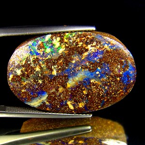 31.21Ct Koroit Boulder Opal: Neon Blue Green Flashy Gemstone
