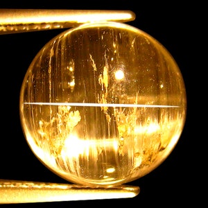 11.35Ct Top Luster 100% Natural Unheated Topaz Cat&#39;s Eye From Brazil