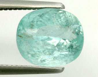 2.42Ct Natural Bluish Green Paraiba Tourmaline: Oval Mozambique Gemstone
