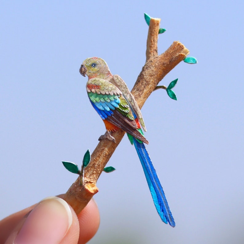 Birds Art for Donation Bird art Mulga parrot Papercut Etsy